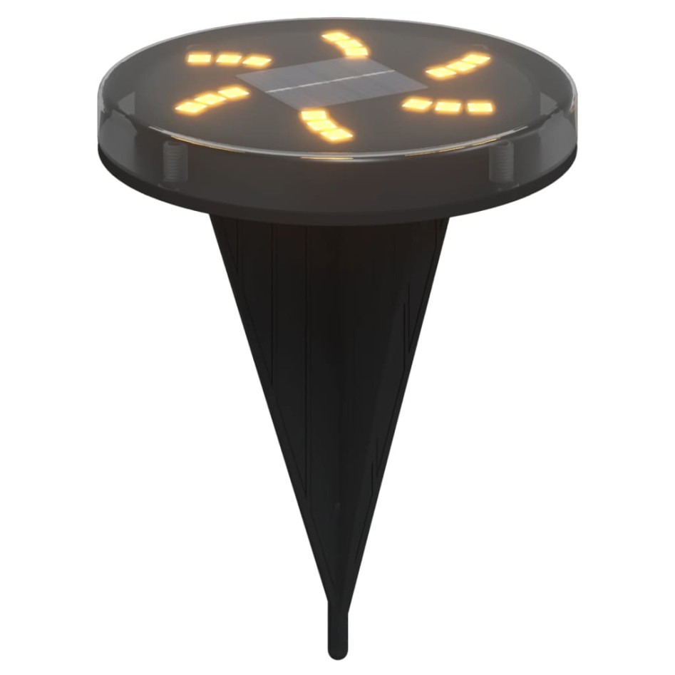 Luces solares suelo jardín con pico tierra blanco cálido 12