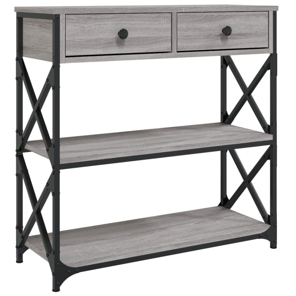 Mesa consola madera de ingeniería gris Sonoma 75x28x75