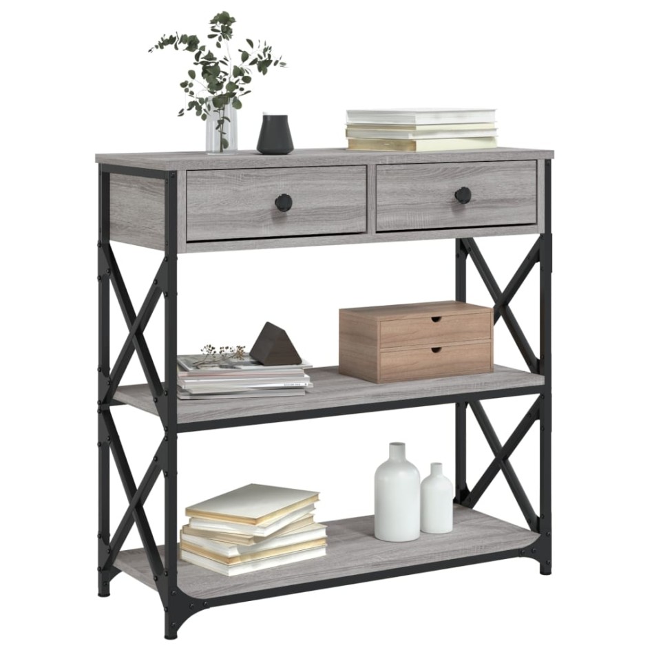 Mesa consola madera de ingeniería gris Sonoma 75x28x75