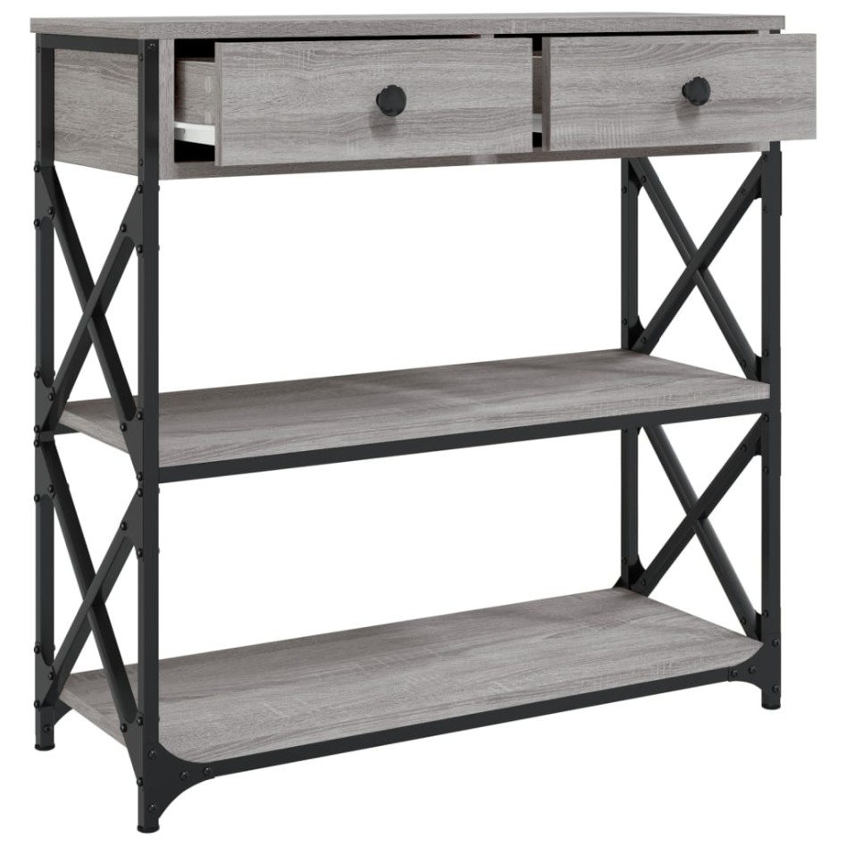 Mesa consola madera de ingeniería gris Sonoma 75x28x75