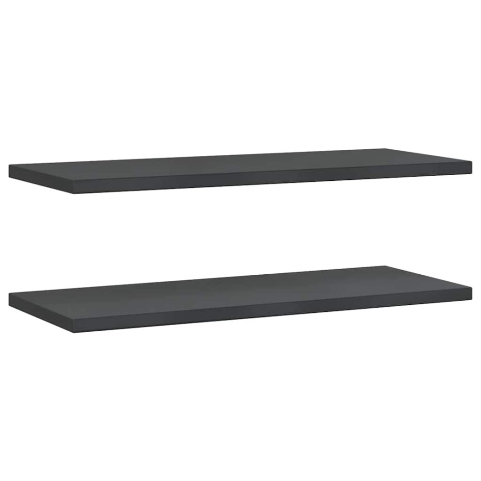 Estantes de pared 2 uds acero inoxidable negro 100x40x3