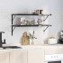 Estantes de pared 2 uds acero inoxidable negro 100x40x3