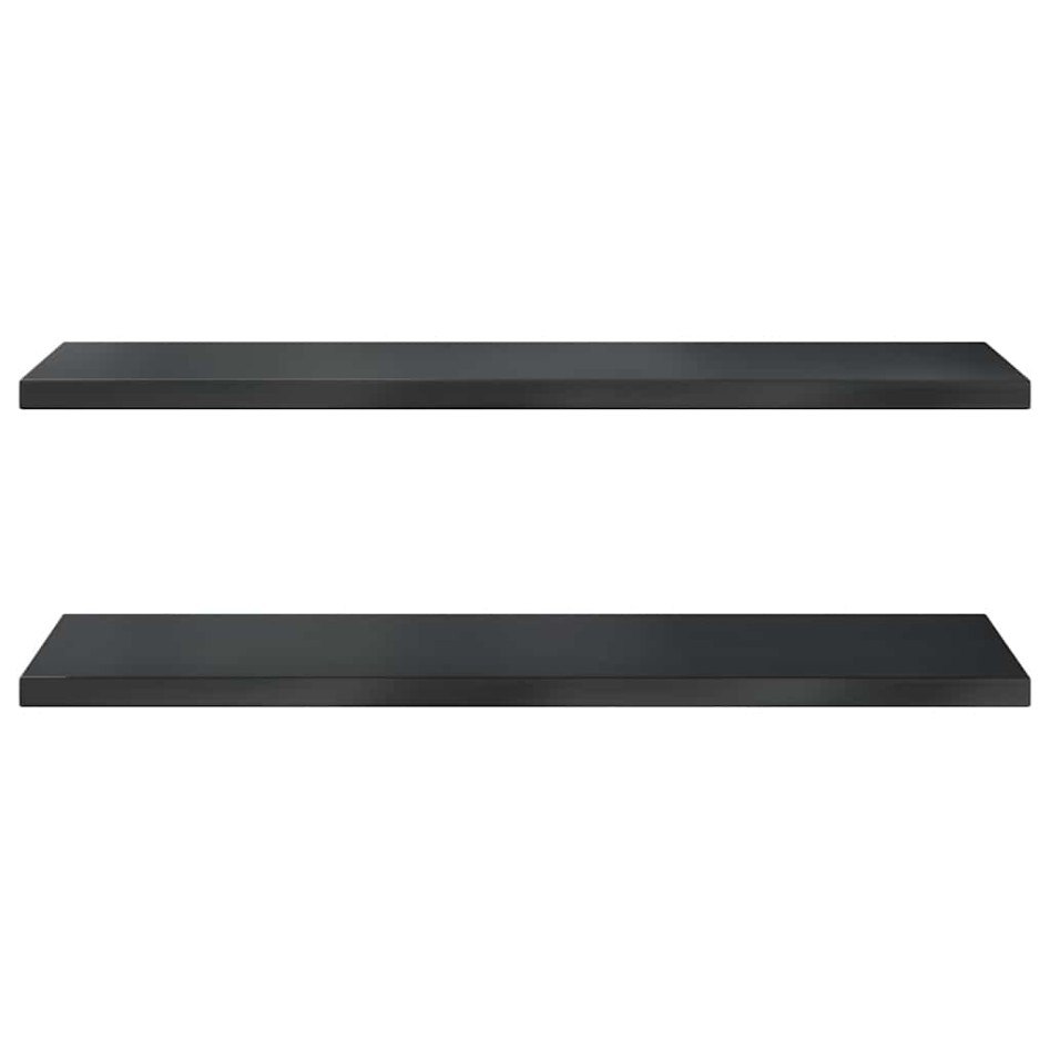 Estantes de pared 2 uds acero inoxidable negro 100x40x3