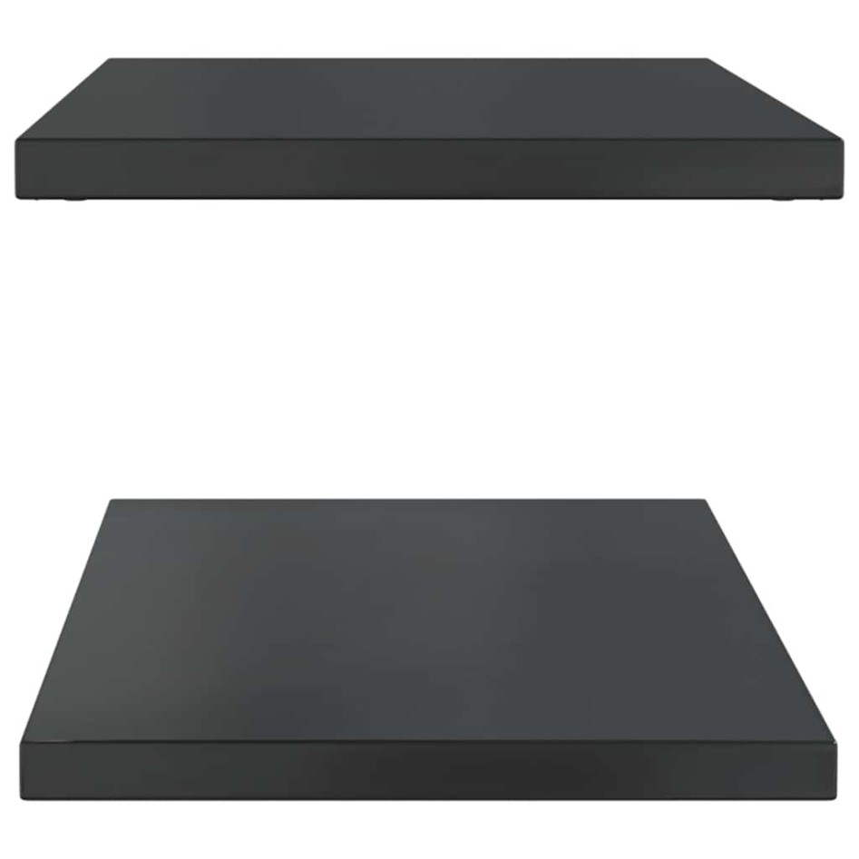 Estantes de pared 2 uds acero inoxidable negro 100x40x3