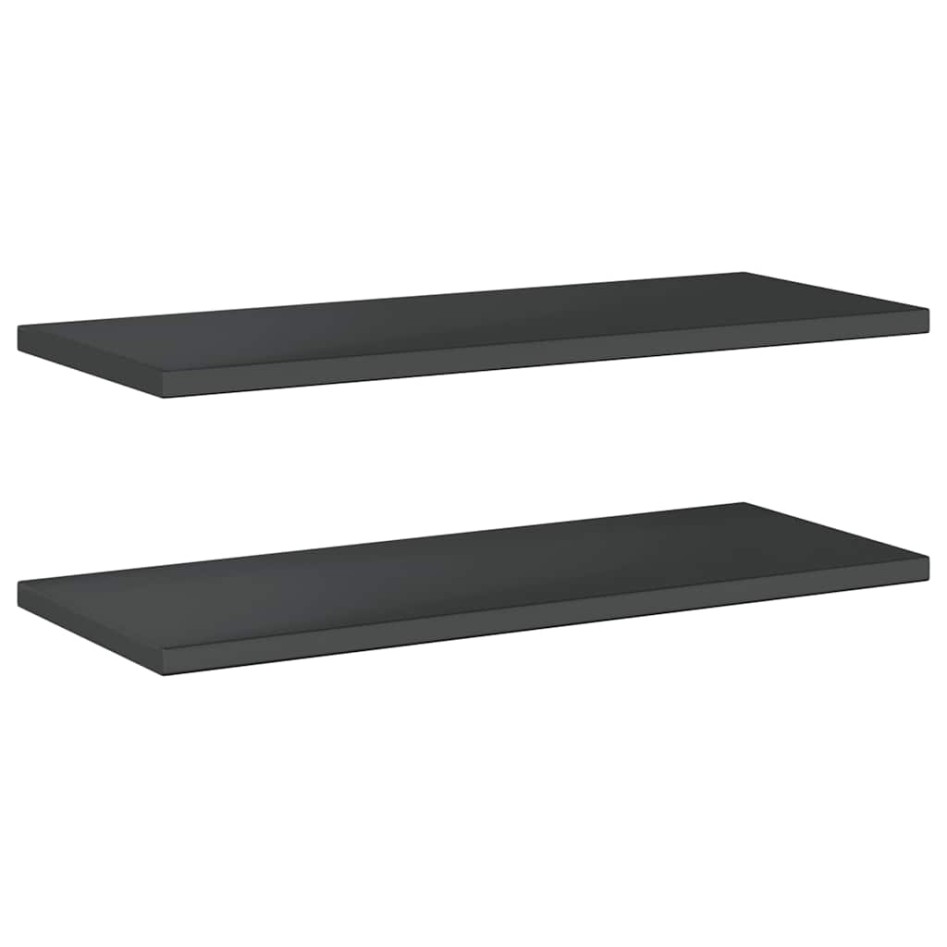 Estantes de pared 2 uds acero inoxidable negro 100x40x3