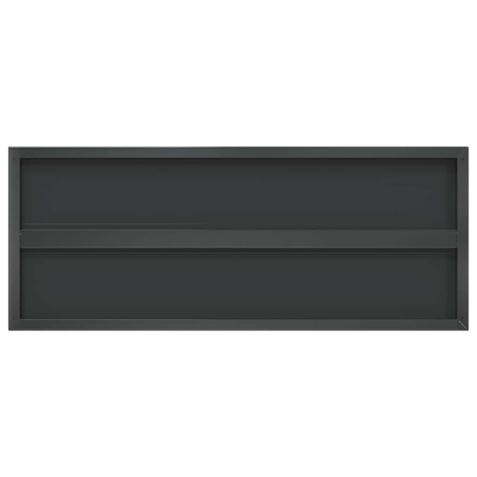 Estantes de pared 2 uds acero inoxidable negro 100x40x3