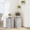 Soportes de plantas 2 uds madera gris hormigón 30x30x50 cm