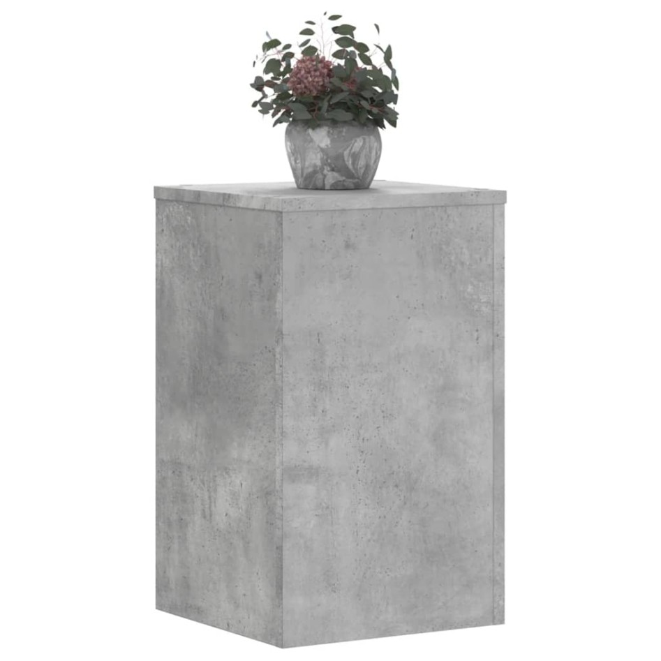 Soportes de plantas 2 uds madera gris hormigón 30x30x50