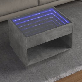 Mesa de centro con Infinity LED gris hormigón 70x50x50