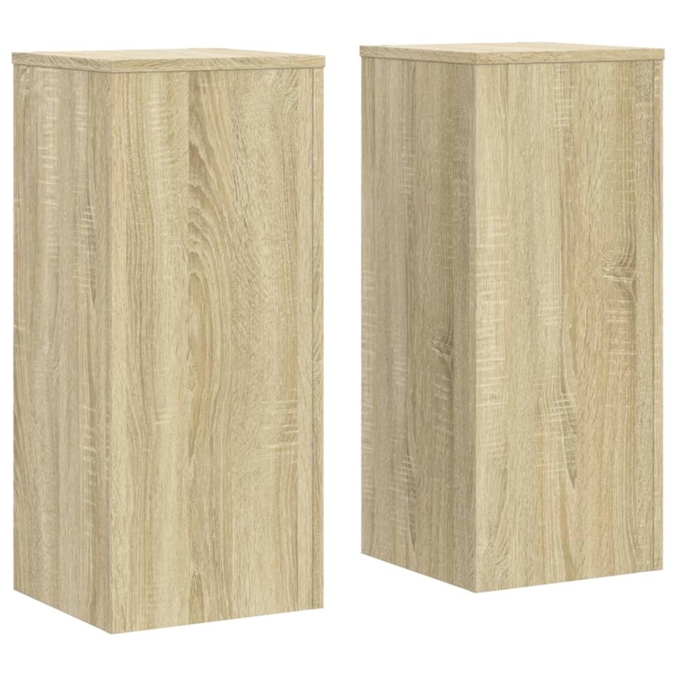 Soportes de plantas 2 uds madera roble Sonoma 30x30x70
