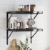 Estantes de pared 2 uds acero inoxidable negro 50x40x3