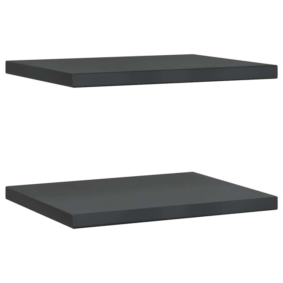 Estantes de pared 2 uds acero inoxidable negro 50x40x3