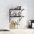 Estantes de pared 2 uds acero inoxidable negro 50x40x3