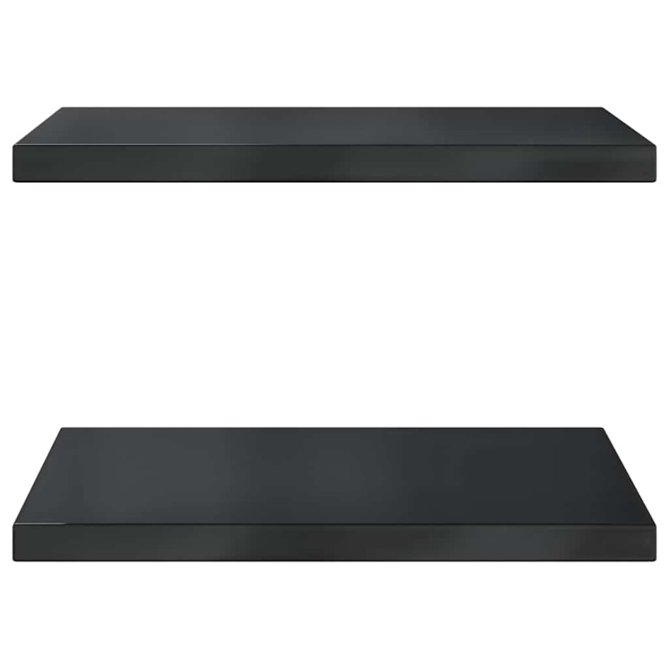 Estantes de pared 2 uds acero inoxidable negro 50x40x3