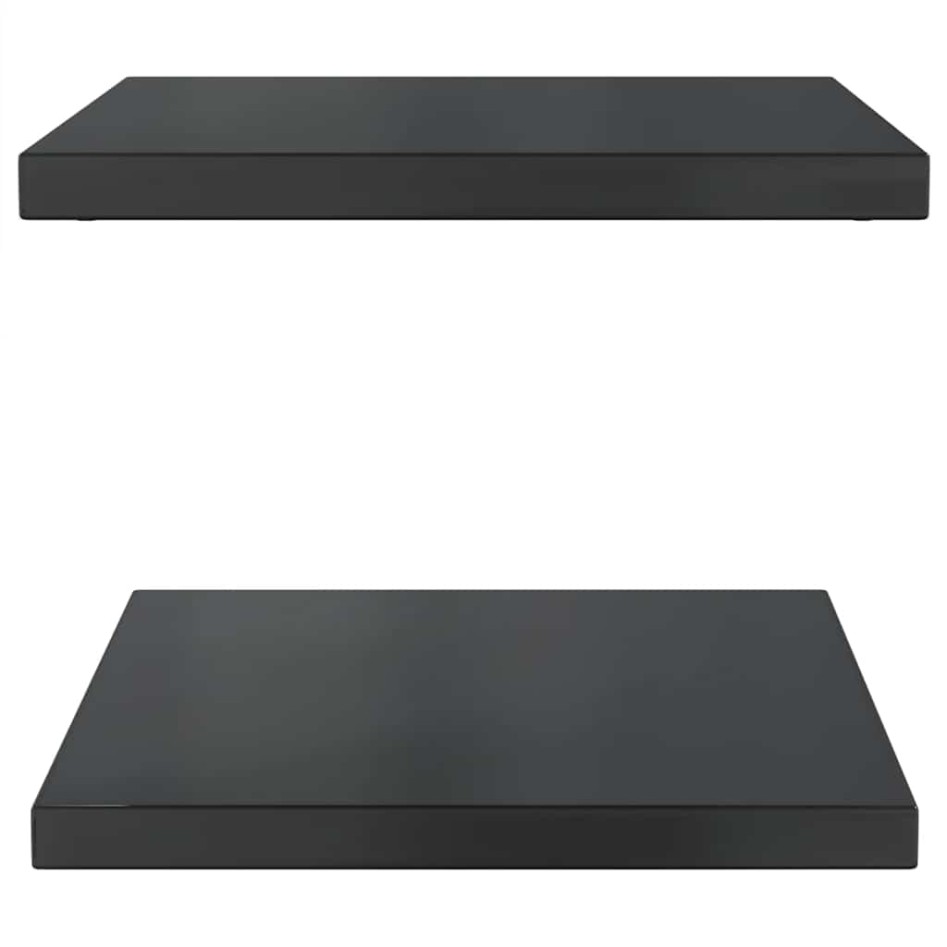 Estantes de pared 2 uds acero inoxidable negro 50x40x3