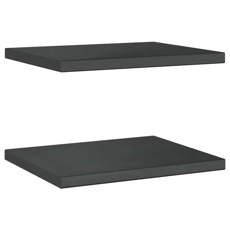 Estantes de pared 2 uds acero inoxidable negro 50x40x3