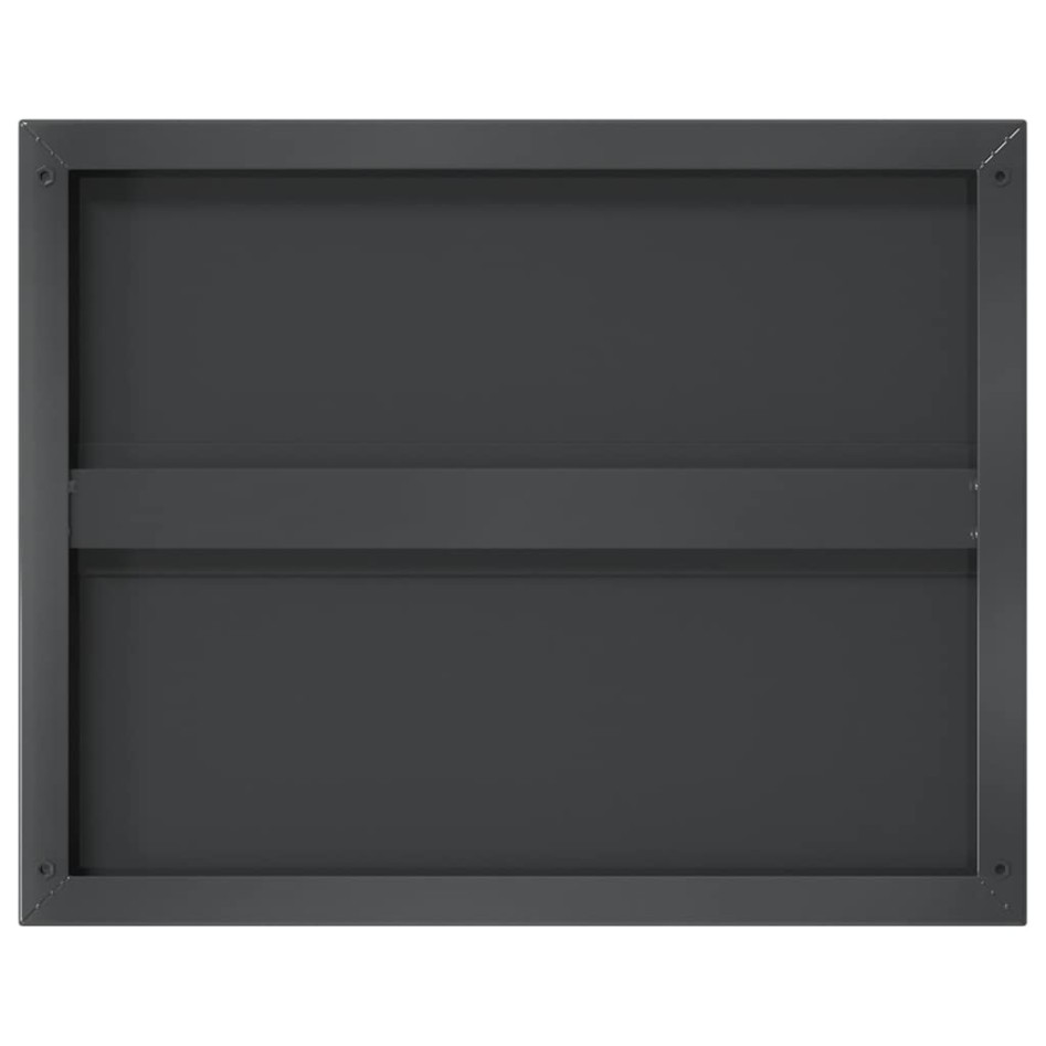 Estantes de pared 2 uds acero inoxidable negro 50x40x3