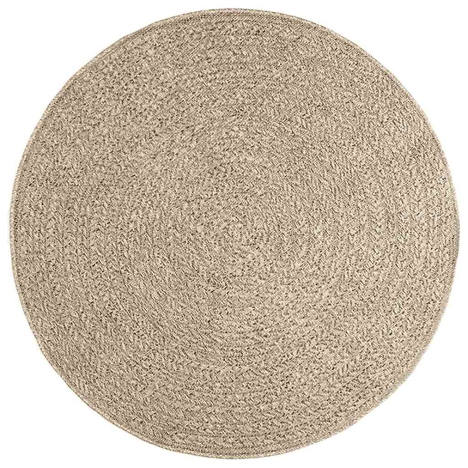 Alfombra ZIZUR aspecto yute interior/exterior beige Ø 120