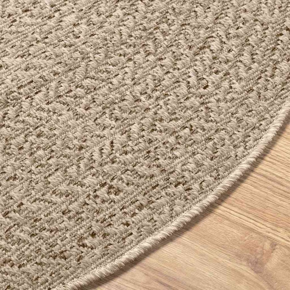 Alfombra ZIZUR aspecto yute interior/exterior beige Ø 120