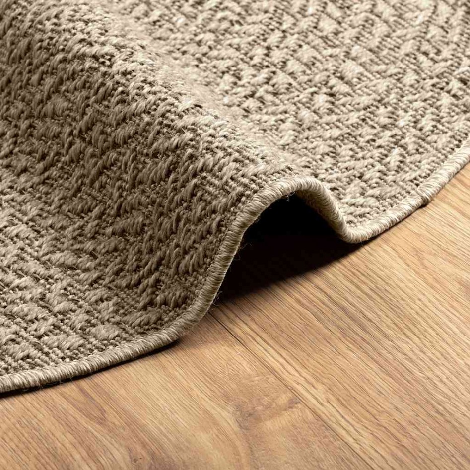 Alfombra ZIZUR aspecto yute interior/exterior beige Ø 120