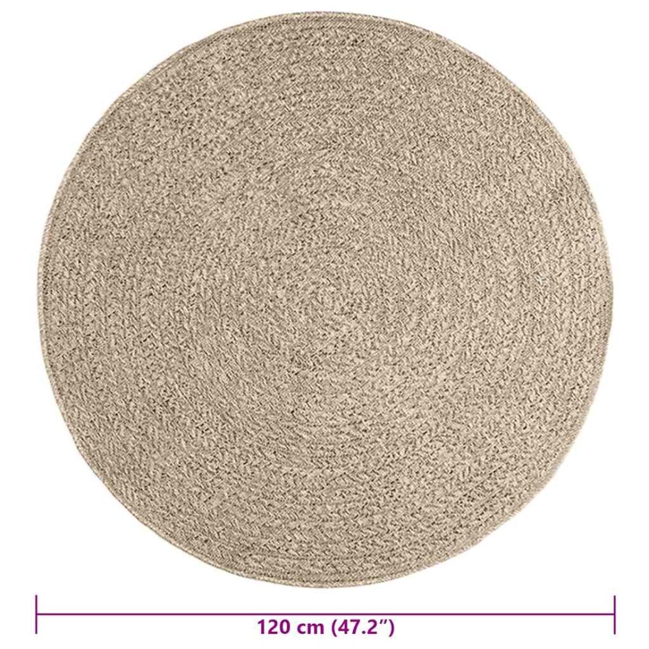 Alfombra ZIZUR aspecto yute interior/exterior beige Ø 120
