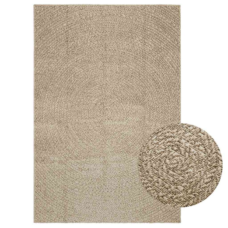 Alfombra ZIZUR aspecto yute interior/exterior beige 140x200