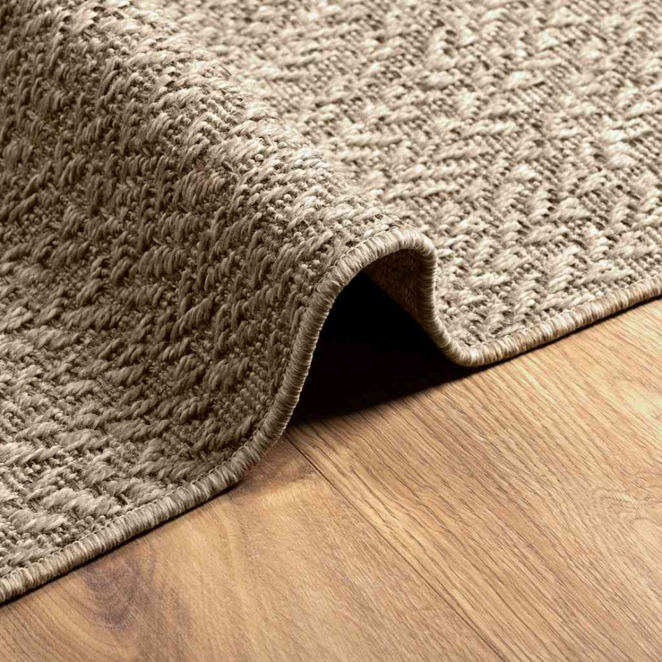 Alfombra ZIZUR aspecto yute interior/exterior beige 140x200
