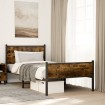 Estructura de cama sin colchón metal roble ahumado 100x200 cm