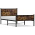 Estructura de cama sin colchón metal roble ahumado 100x200