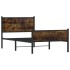 Estructura de cama sin colchón metal roble ahumado 100x200