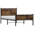 Estructura de cama sin colchón metal roble ahumado 100x200