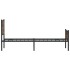 Estructura de cama sin colchón metal roble ahumado 100x200