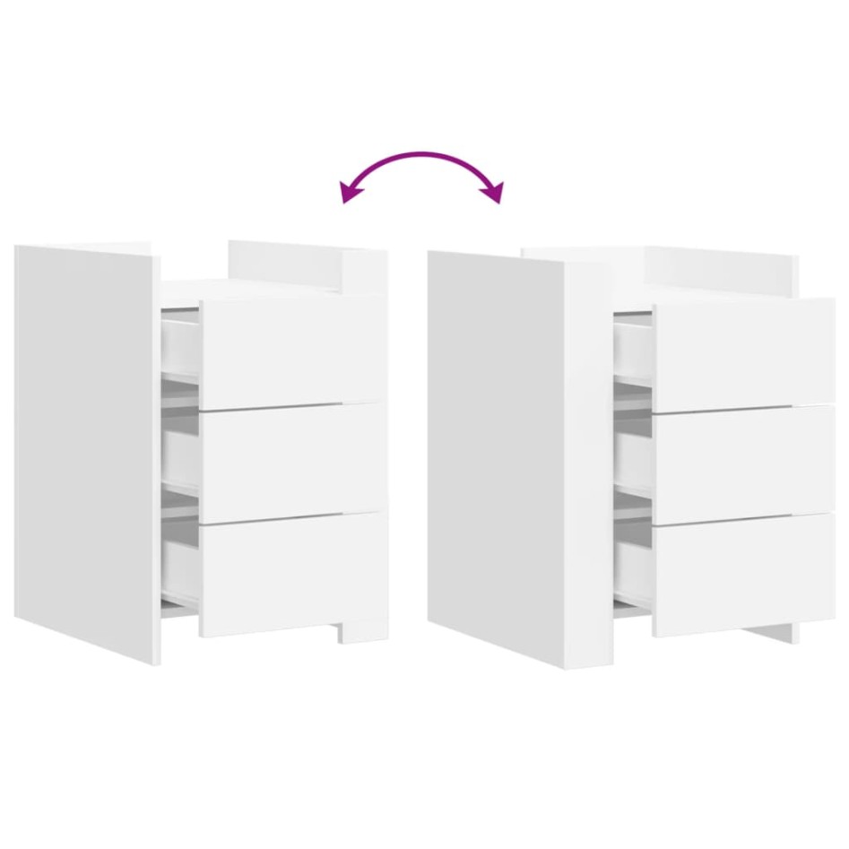Mesita de noche madera de ingeniería blanco 45x50x65