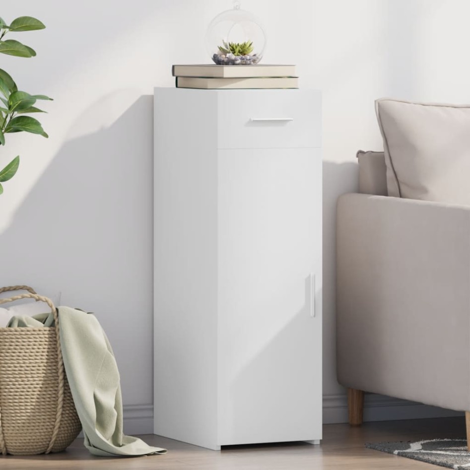 Aparador madera de ingeniería blanco 30x42,5x93