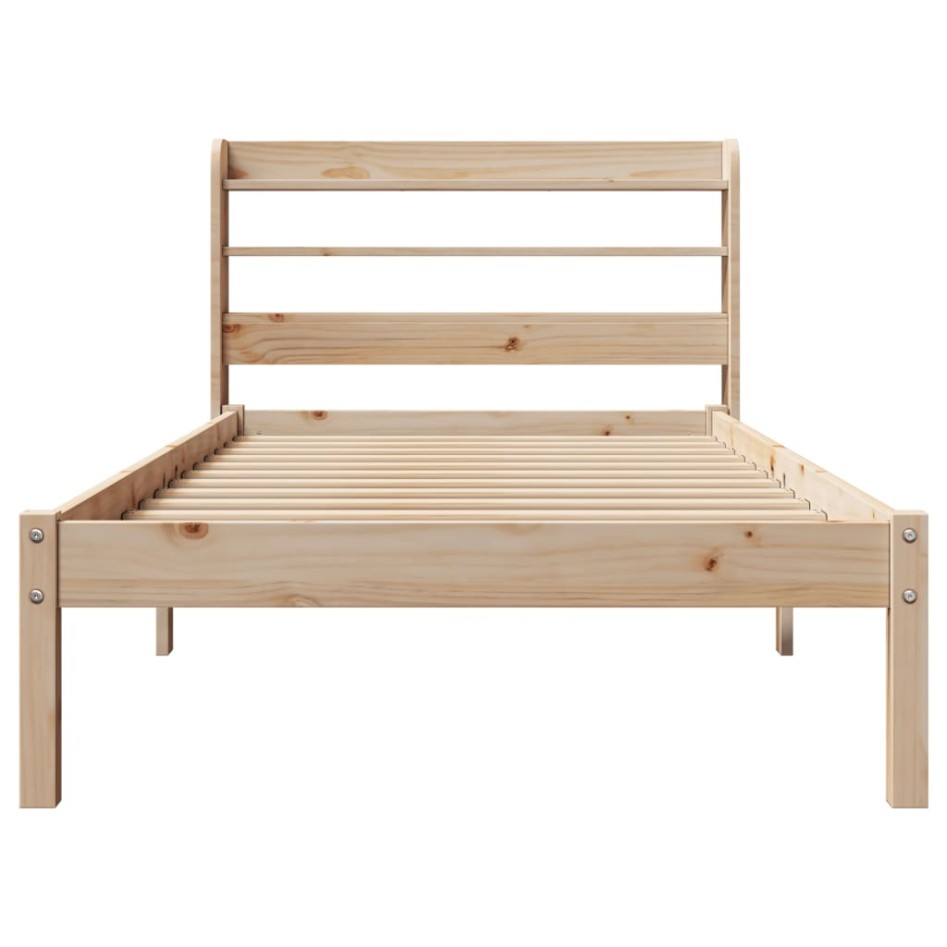 Estructura de cama sin colchón madera maciza pino 75x190