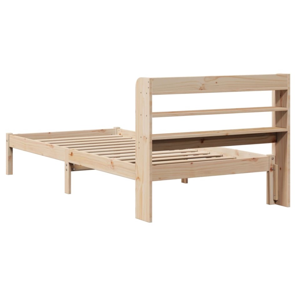 Estructura de cama sin colchón madera maciza pino 75x190