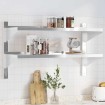 Estante de pared acero inoxidable plateado 100x40x60 cm