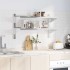 Estante de pared acero inoxidable plateado 100x40x60