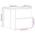 Mesitas de noche de pared 2 uds color marrón roble 45x30x35