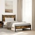 Estructura de cama sin colchón metal roble ahumado 100x190