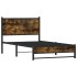 Estructura de cama sin colchón metal roble ahumado 100x190