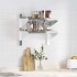 Estante de pared acero inoxidable plateado 50x30x48