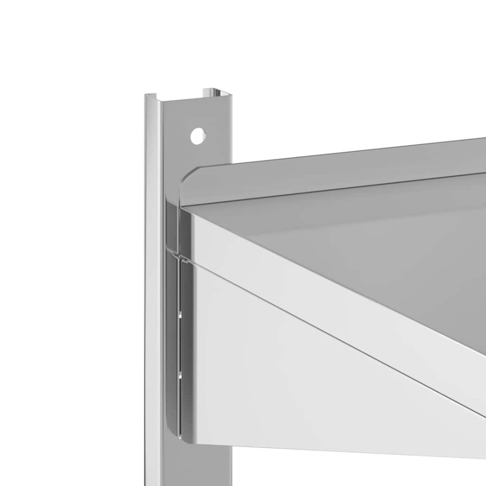 Estante de pared acero inoxidable plateado 50x30x48