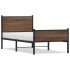 Estructura de cama sin colchón metal marrón roble 80x200