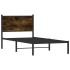 Estructura de cama sin colchón metal roble ahumado 90x190