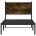 Estructura de cama sin colchón metal roble ahumado 90x190