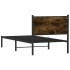Estructura de cama sin colchón metal roble ahumado 90x190