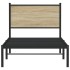 Estructura de cama sin colchón metal roble Sonoma 90x190