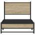 Estructura de cama sin colchón metal roble Sonoma 90x200