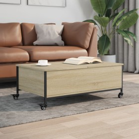 Mesa de centro con ruedas madera ingeniería Sonoma 91x55x34